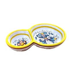Olive holder majolica ceramic Deruta rich Deruta yellow