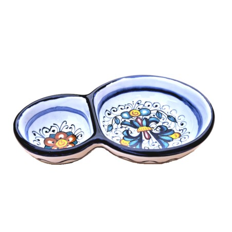 Olive holder majolica ceramic Deruta rich Deruta blue