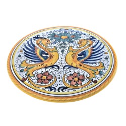 Trivet majolica ceramic Deruta raphaelesque