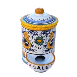 Porta sale ceramica maiolica Deruta raffaellesco