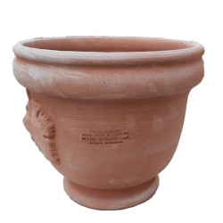 Deruta planter terracotta with cluster grapes and leaves handmade