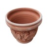Deruta planter terracotta with cluster grapes and leaves handmade