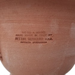 Deruta planter terracotta with cluster grapes and leaves handmade