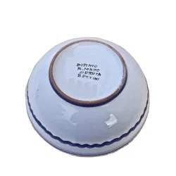 Small salad bowl majolica ceramic Deruta blue arabesque