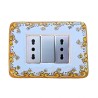 Placca coprinterruttori ceramica maiolica Deruta cornice