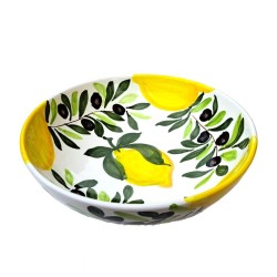 Ciotola ceramica maiolica Deruta limoni olive