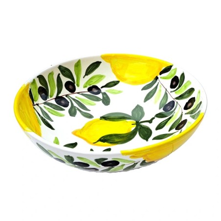 Ciotola ceramica maiolica Deruta limoni olive