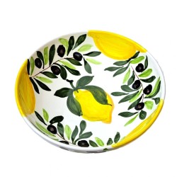 Ciotola ceramica maiolica Deruta limoni olive