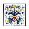 Deruta majolica ceramic tile hand painted rich Deruta blue decoration square