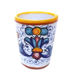 Deruta majolica ceramic liqueur glass rich Deruta yellow