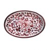 Oval soap dish majolica ceramic Deruta red arabesque