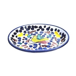 Portasapone ovale ceramica maiolica Deruta arabesco colorato