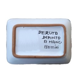 Rectangular soap dish majolica ceramic Deruta rich Deruta red single color