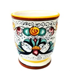 Portaspazzolini ceramica maiolica Deruta ricco Deruta giallo