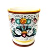 Toothbrush holder majolica ceramic Deruta rich Deruta yellow