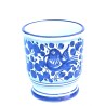 Portaspazzolini ceramica maiolica Deruta arabesco blu