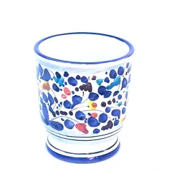 Toothbrush holder majolica ceramic Deruta colored arabesque