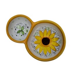Porta olive ceramica maiolica Deruta girasole