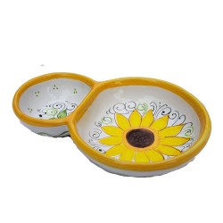 Porta olive ceramica maiolica Deruta girasole