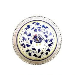Small salad bowl majolica ceramic Deruta blue rooster Orvietano