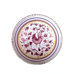 Small salad bowl majolica ceramic Deruta red rooster Orvietano