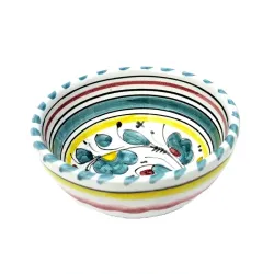 Ciotolina ceramica maiolica Deruta gallo verde Orvietano