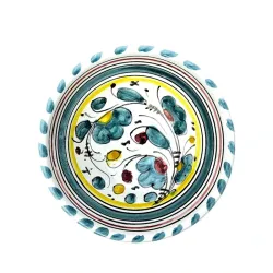 Ciotolina ceramica maiolica Deruta gallo verde Orvietano