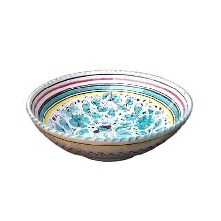 Ciotolina ceramica maiolica Deruta gallo verde Orvietano