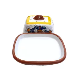Burriera 12cm ceramica maiolica Deruta ricco Deruta giallo