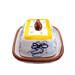 Burriera 12cm ceramica maiolica Deruta ricco Deruta giallo