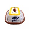 Burriera 12cm ceramica maiolica Deruta ricco Deruta giallo