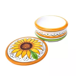 Portagioie ceramica maiolica Deruta girasole