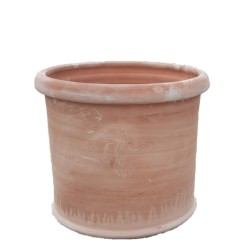 Vaso cilindrico cm27/31 terracotta liscio lavorato a mano
