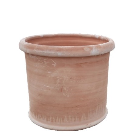 Smooth cylindrical vase Cm 27/31 terracotta handmade