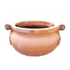 Big round terracotta planter with curls handmade