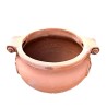 Big round terracotta planter with curls handmade