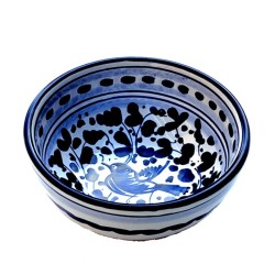 Small salad bowl majolica ceramic Deruta blue arabesque