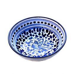 Small salad bowl majolica ceramic Deruta blue arabesque