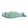 Piatto pesce da portata ceramica maiolica Deruta arabesco verde