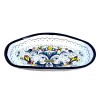 Portapane ovale ceramica maiolica Deruta ricco Deruta blu
