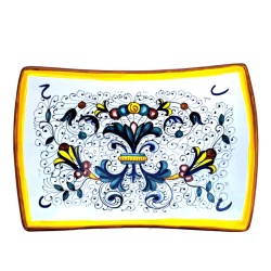 Centrotavola vela ceramica maiolica Deruta ricco Deruta giallo