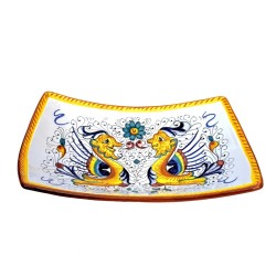 Centerpiece sailing majolica ceramic Deruta raphaelesque