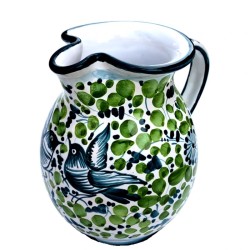 Brocca ceramica maiolica Deruta arabesco verde
