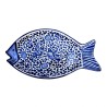 Fish serving plate majolica ceramic Deruta blue arabesque