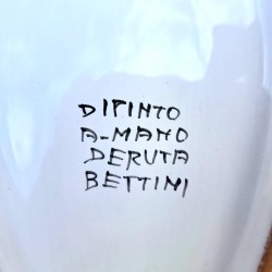 Piatto pesce ovale da portata ceramica maiolica Deruta arabesco verde