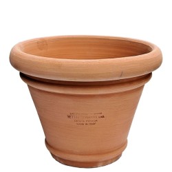 Small smooth vase 3 edges terracotta handmade