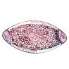 Fish serving oval plate majolica ceramic Deruta red arabesque