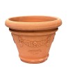 Small festoon vase 3 edges terracotta handmade