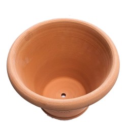 Small festoon vase 3 edges terracotta handmade