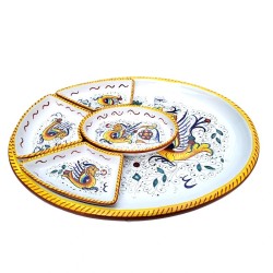 Antipastiera ovale 8 Pz ceramica maiolica Deruta raffaellesco